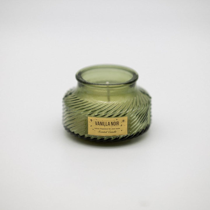 Marco Paul Green Scented Candles Ribbed Jar - Vanilla Noir Scent Long Burning Home Decoration - Candles Gifts for Women Scented Candle for Christmas Decoration - Jar Candle for Aromatherapy Relaxation