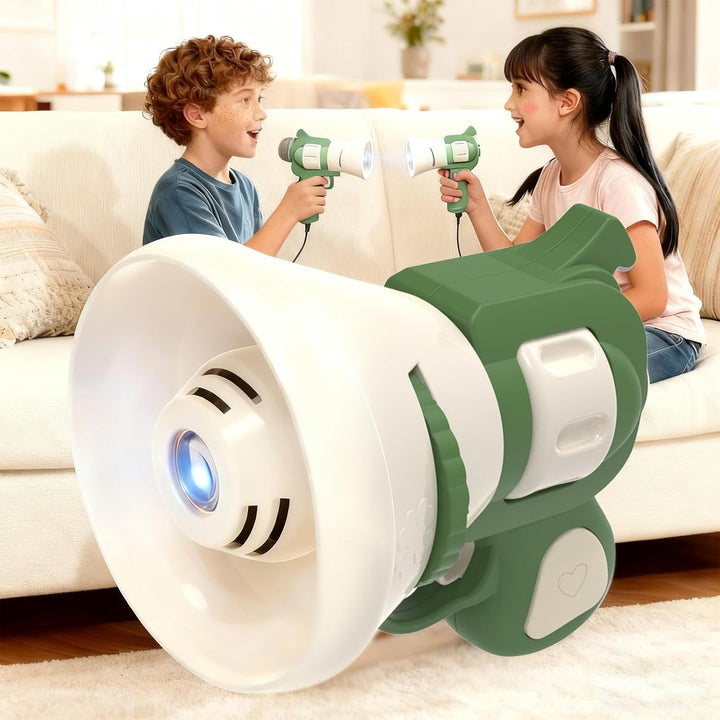 Hilarious Costume Projector & Voice Changer Speaker, Transformation Projector Speaker, Prank Voice Props Can Record Audio, Handheld Projectors Bag Charm for Everyone(Green)