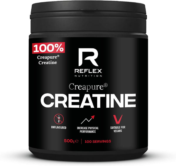 Nutrition Creapure® Creatine Monohydrate Powder Unflavoured - 100% Creatine for Strength, Muscle Gains & Recovery - No Fillers or Additives - 500G (Vegan Creatine 5G per Serving, 100 Servings)