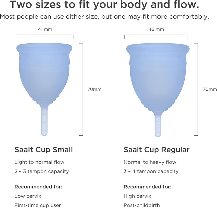 Menstrual Cup - Premium Design - Most Comfortable Period Cup - #1 Active Cup - Wear for 12 Hours - Soft, Flexible, Reusable Medical-Grade Silicone (Small, Ocean Blue)