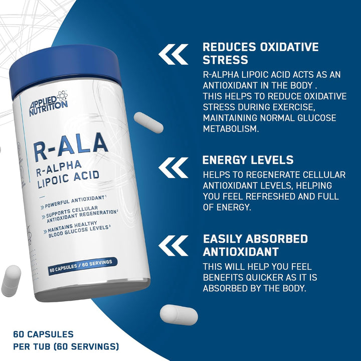 R-Alpha Lipoic Acid 200Mg - 60 Vegetable R ALA Capsules - Premium Formula (2 Month Supply)