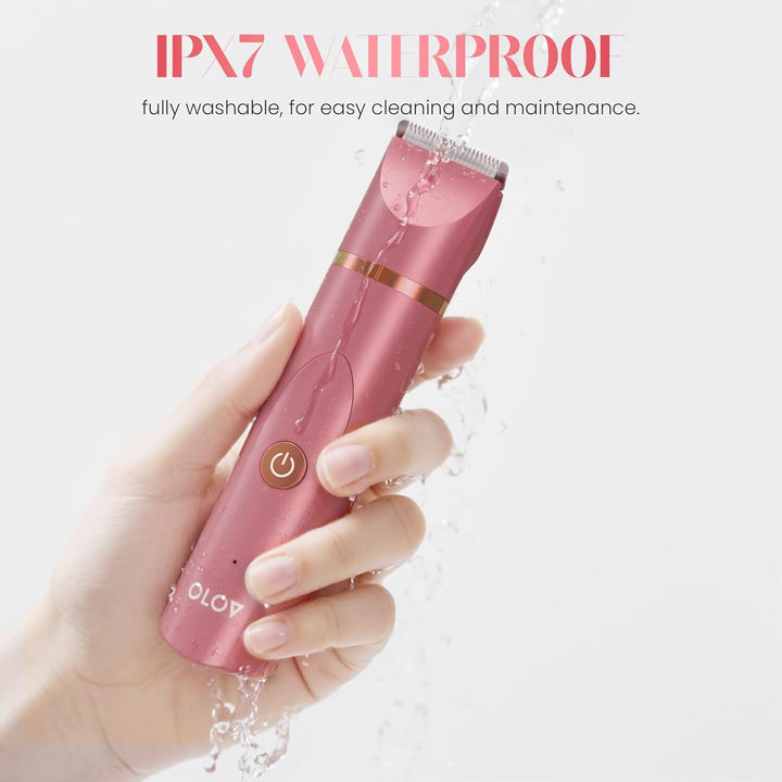 Bikini Trimmer Women - Painless Lady Shaver for Women, Rechargeable Women'S Electric Shavers, IPX7 Waterproof Electric Razor for Body Legs, Underarms, Pubic Hair,Brick Red