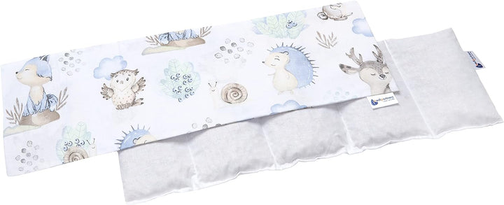 Cherry Stone Pillow 60X20Cm 800G 100% Cotton 5-Chamber Eco Natural Heat Pillow Cold Therapy Removable Pillowcase (Grid)