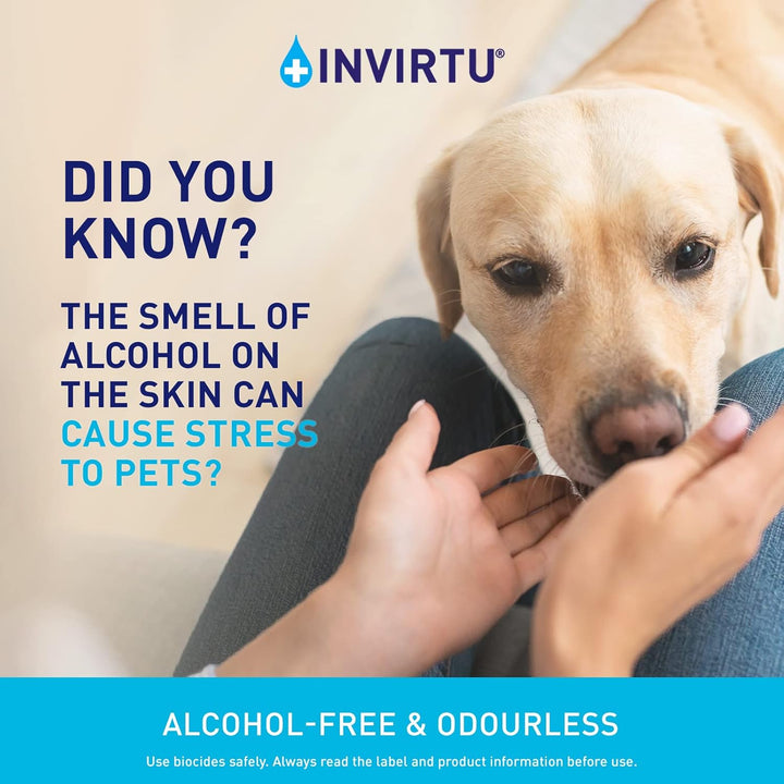 INVIRTU Alcohol Free Antibacterial Hand Sanitiser Foam (600Ml) - Kills 99.9% of Bacteria & Viruses - Large Hand Sanitiser Pump for Home & Professional Use – Non-Scented Disinfectant - Kind to Skin