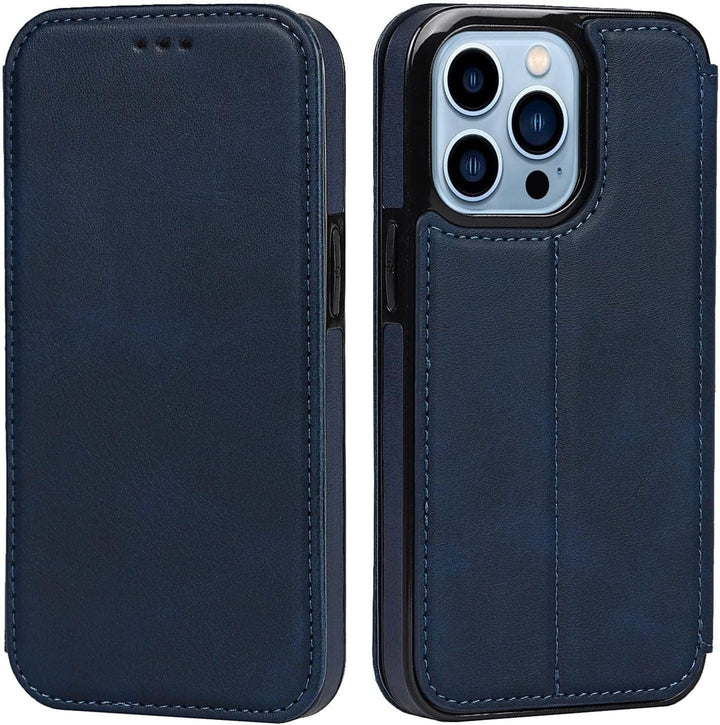 Wallet Case for Iphone 13/13 Pro/13 Pro Max, PU Leather Magnetic Protective Flip Case Cover with Credit Card Slot Viewing Stand Shockproof TPU (Color : Red, Size : 13Pro Max 6.7")