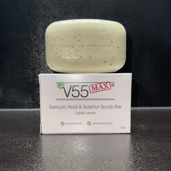 Salicylic Acid, Tea Tree Oil and Sulphur Soap Scrub for Spots Blackheads Milia Blemishes Problem Skin Suitable and Safe for Those Prone to Acne - Paraben and Cruelty FREE - 100 G