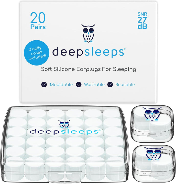 Ear Plugs for Sleep –  Premium Soft Silicone Earplugs, 8 Pair Pack, 27Db