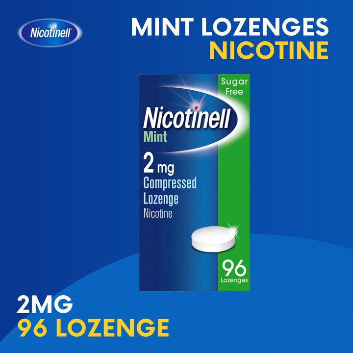 Mint Lozenge 2Mg (96 Lozenges), Stop Smoking Aid, Sugar Free Nicotine Lozenges, Fresh Mint Flavour, 2Mg Extra Strength for Heavy Smokers, Quit Smoking Aid