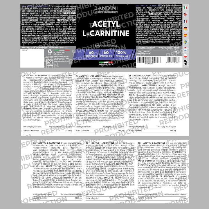 ® Acetyl L-CARNITINE 1000Mg per Serving | 60 Vegan Capsules (2 Months Supply) | High Strength ALCAR | L Carnitine Tartrate Natural Energiser | Improves Sports Performance & Metabolism | Non-Gmo