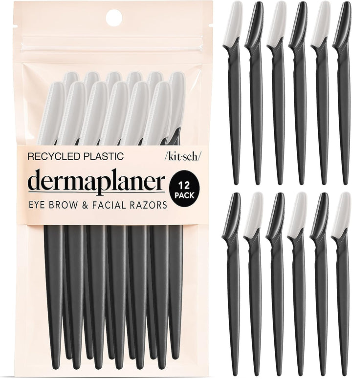 Dermaplaning Blades for Face - Face Razors for Women and Men | Eyebrow Razor & Facial Hair Remover | Exfoliates Facial Skin, Eyebrow Shaper | Dermaplaning Tool, 12Pc (Terracotta)