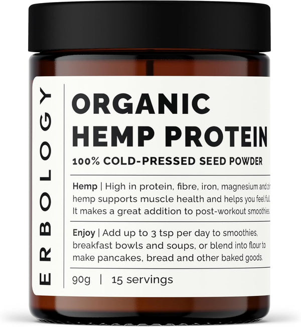 Organic Hemp Seed Protein Powder 90G - 15 Servings - Cold-Pressed from Hemp Seeds - Sustainably Sourced Straight from Farm - Small Batch - Vegan - Gmo-Free
