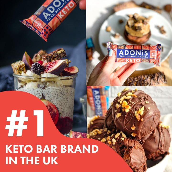 Pecan, Hazelnut & Cocoa Keto Bars (16X35G) | Vegan/Keto-Friendly | 100% Natural Keto Snacks | Gluten Free/Sugar Free/Palm Oil Free | Low Sugar, Low Calorie & Low Carb | Ideal for a Keto Diet