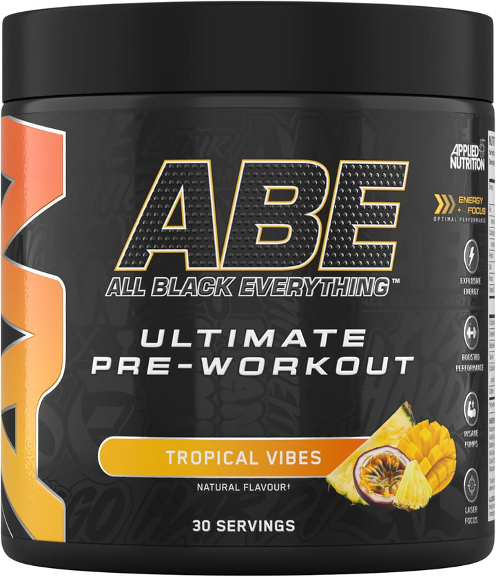 ABE Pre Workout - All Black Everything Pre Workout Powder, Energy & Physical Performance with Citrulline, Creatine, Beta Alanine (375G - 30 Servings) (Candy Ice Blast)