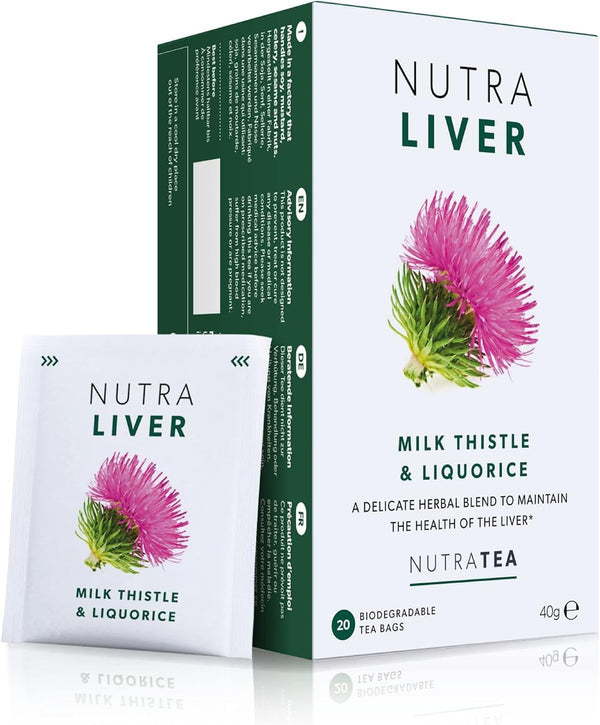 NUTRALIVER - Liver Support Tea - Liver Detox Tea, Providing a Liver Cleanse, Detox and Repair - 20 Individual Wrapped Bags - Herbal Infusion,(1 Pack)