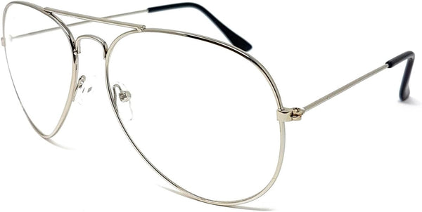 Clear Lens Pilot Style Glasses with UV400 Protection - Unisex