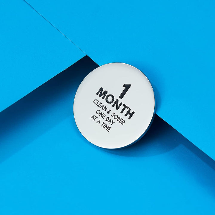 1 Month Sobriety Coin | 1 Month - 1 Year Sobriety Token | 1 Month -1 Year Sobriety Medallion | Sober Gift | AA Tokens | AA Chip | Stainless Steel Medallions Serenity Prayer Chips