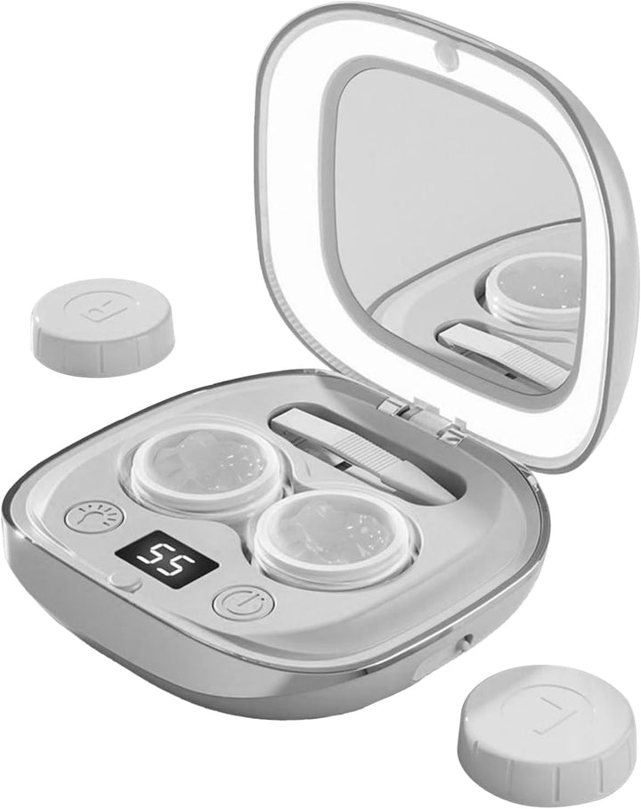 Contact Lens Case - High Frequency Vibration Case | Portable Lens Cleaning Device | Compact Colored Contact Washing Box Efficient Vision Care Storage Kit for Travel Home School Vacation