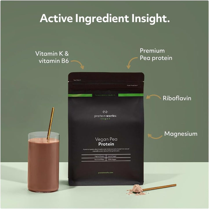 Protein Works - Pea Protein Isolate Protein Powder | 100% Plant-Based & Natural | Gluten Free | No Added Sugar | Salted Caramel | 500 G(Packaging May Vary)