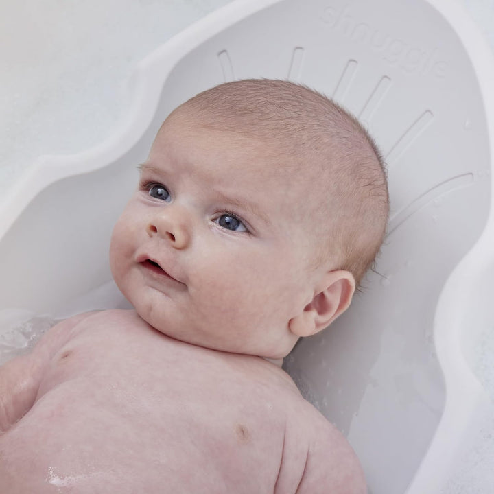 | Newborn Baby Bath Support | Ergonomic Soft-Touch Seat | Lightweight Non-Slip Base | Hygienic & Compact | Perfect for Babies up to 6 Months / 9 Kg | White & Grey