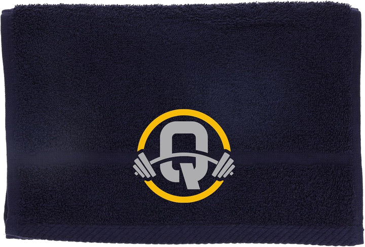 Gym Towel with Monogrammed Embroidery Initial Gift for Men & Women, Training Accessory Gift, Gym Towel Present for Weight Lifting Birthday, Retirement, Christmas - Black, J