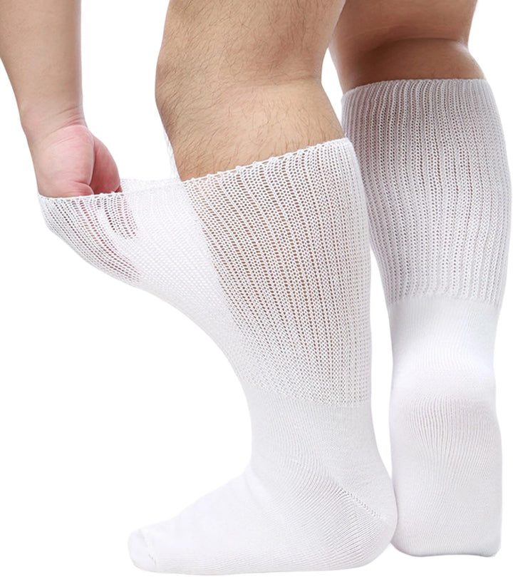 Extra Width Diabetic Socks Men Women Wide Edema Sock for Swollen Feet anti Slip Cast Bariatric Hospital Unisex None Binding Diabetic Hospital with Grip