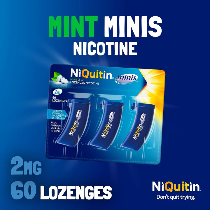 Minis Mint 2 Mg Lozenges - Effective Smoking Craving Relief - Practical Pocket-Sized Container - 60 Mini Lozenges - 20 Count (Pack of 3) - New Formulation