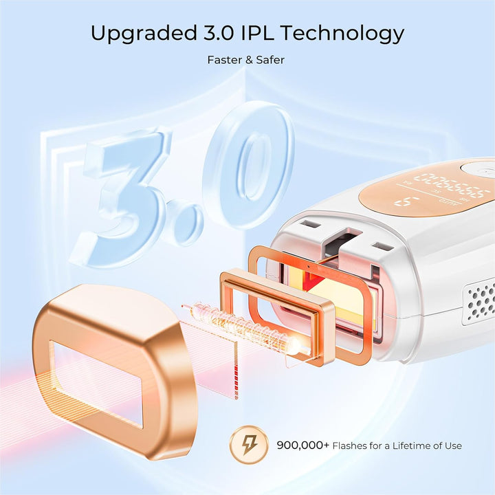 - IPL Laser Hair Removal for Women Men, Permanent Hair Removal Device with Red Light Wave 3.0 IPL, Home Use Laser Hair Removal Device for Legs, Underarms,