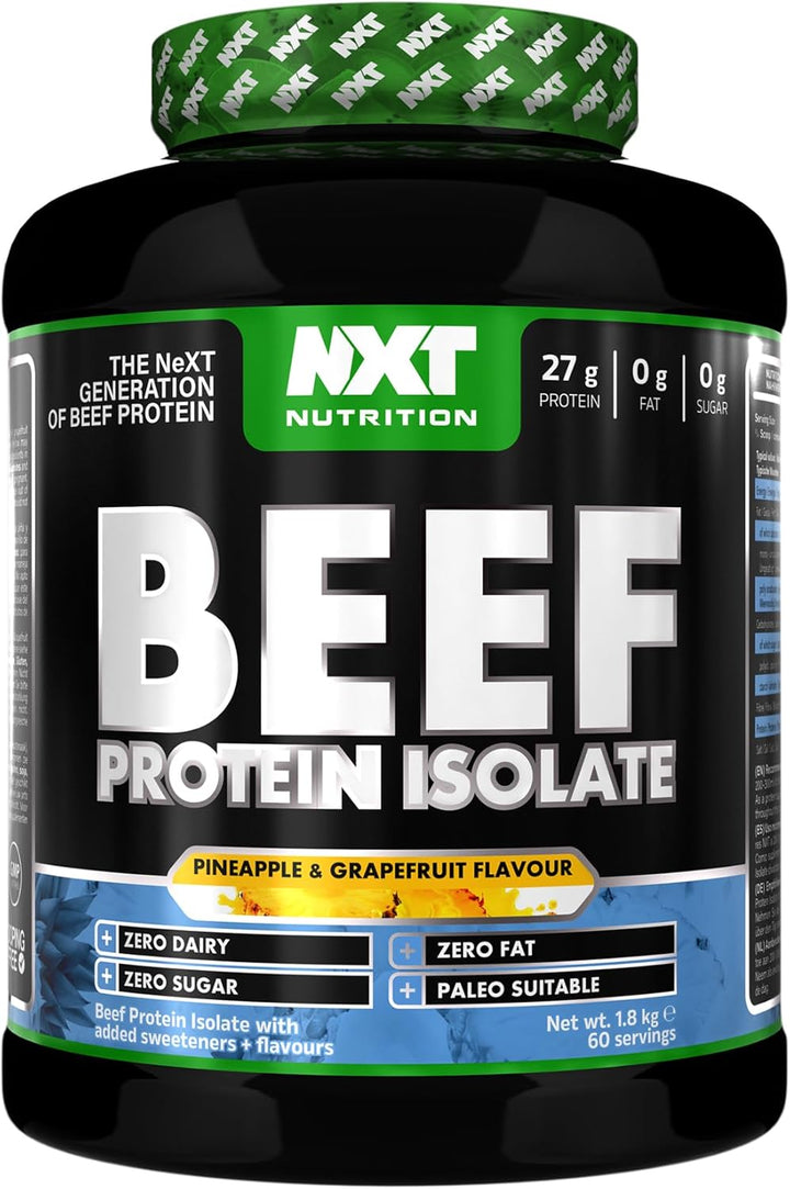 Beef Protein Isolate Powder - Protein Powder High in Natural Amino Acids - Paleo, Keto Friendly - Dairy and Gluten Free - Muscle Recovery | 1.8Kg | Ice Blast