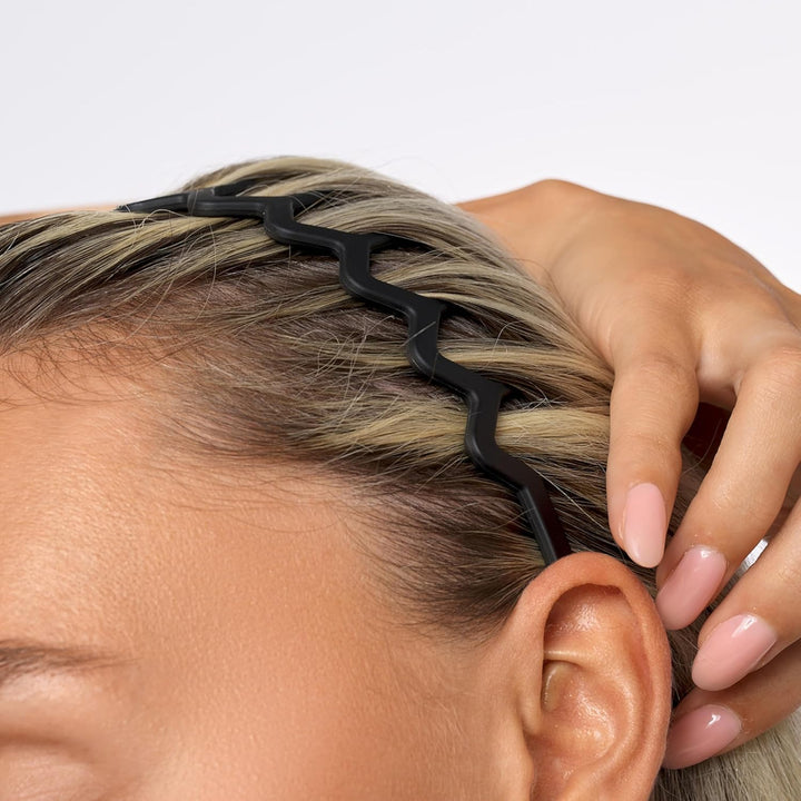 Neutral Zig Zag Headbands – 3 Pack | Stylish Wavy Hair Bands for Women & Girls | Comfortable, Non-Slip, Everyday Hair Accessories