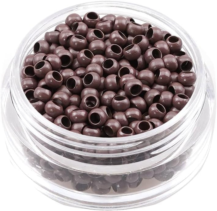 Nano Rings Nano Beads Micro Rings Micro Beads Rings Micro Nano Beads Nano Ring (200Pcs Nano Ring, #5 Brown)