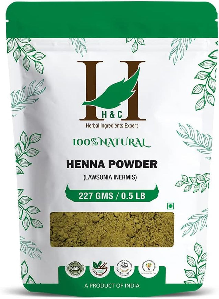H&C 100% Pure Natural Henna Powder (Lawsonia Inermis) 227 GMS (1/2 Lb) for Hair…