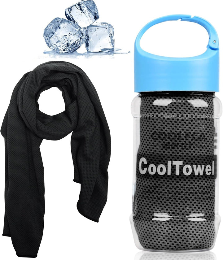 Cooling Towel, Ice Cold Sports Sweat Towel for Instant Relief Perfect for Cooling Scarf Neck,Forehead, Wristband, Bandana, Stay Cool from over Heating during All Kinds of Sports and Exercise
