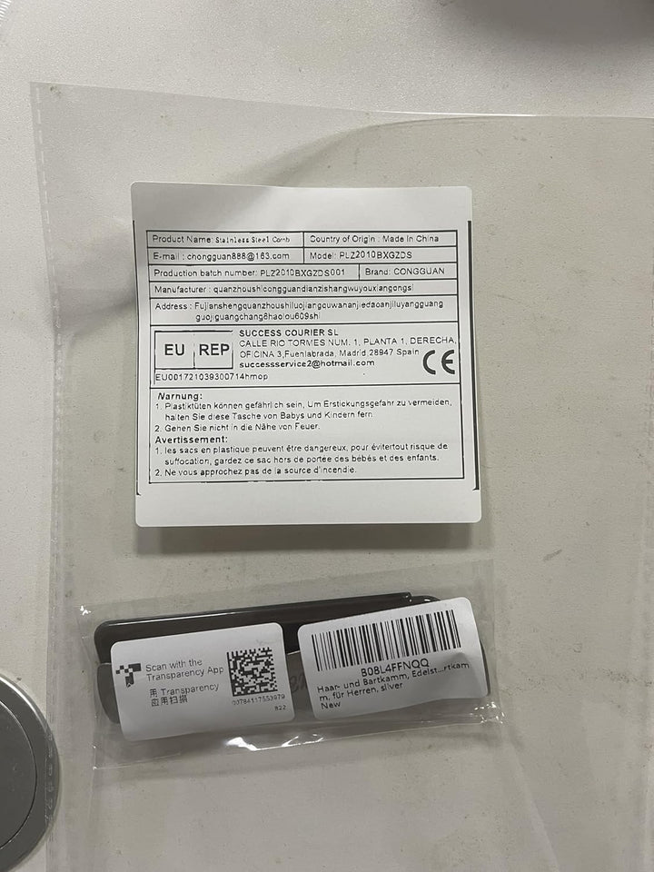 Hair&Beard Comb Stainless Steel Comb Moustache Shaping Comb Pocket Beard Comb Teeth Beard Comb for Men