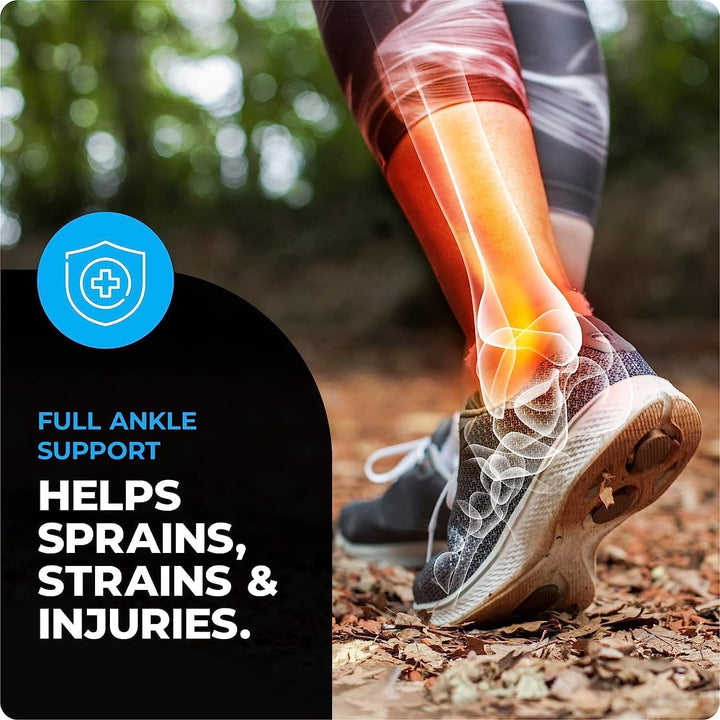 Ankle Support for Sprained Ankle, Arthritis, Joint Pain, Strains, Injury, Recovery, Rehab, Sports - Multi Zone Compression Sleeve (L)