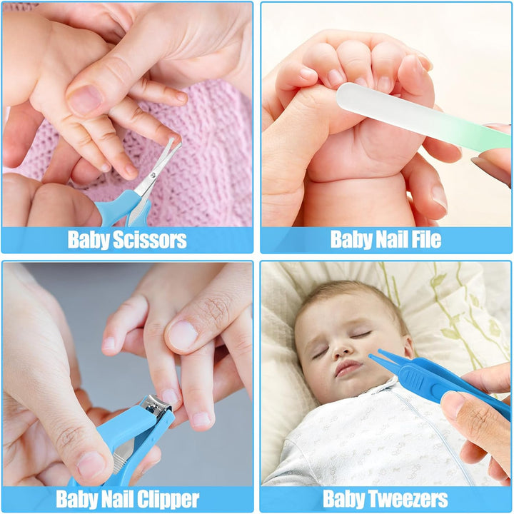 Baby Healthcare and Grooming Kit for Newborn Kids, 36PCS Upgraded Safety Care Kit, Nursery Health Set, Products Blue-18Pcs