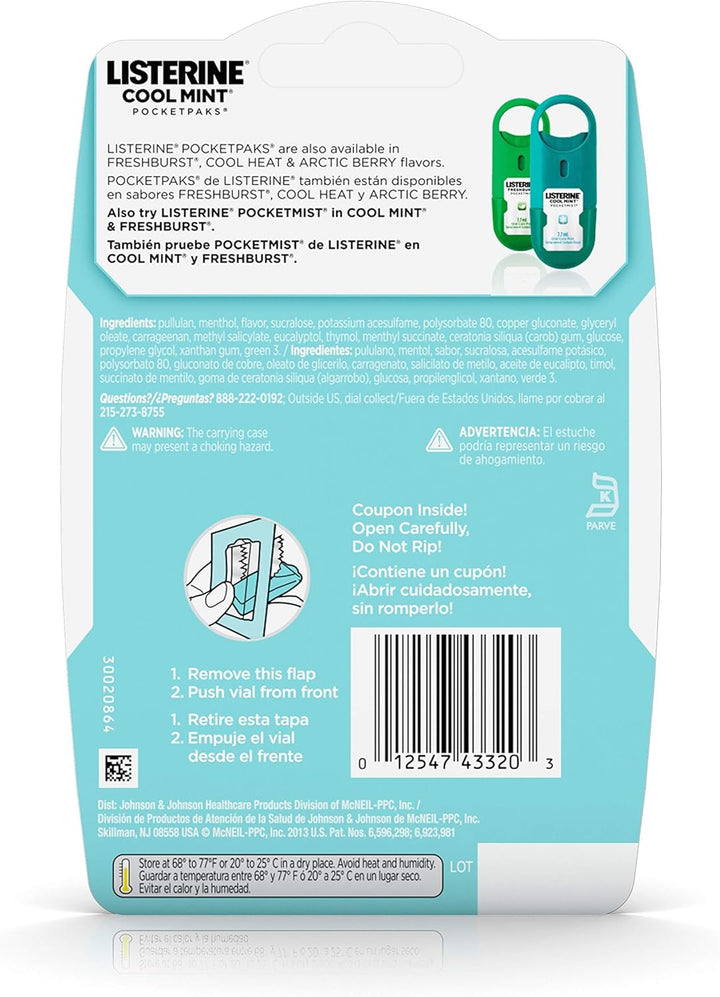 Pocket Paks Cool Mint 72'S