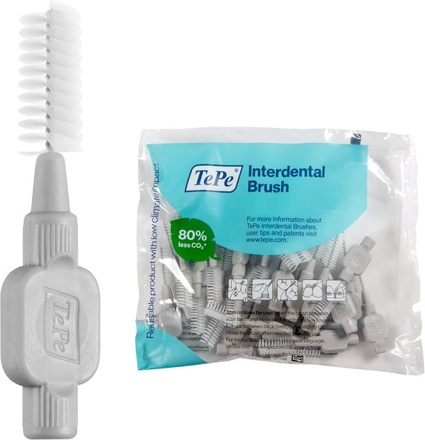 Interdental Brush Original, Soft Dental Brush for Teeth Cleaning, Pack of 25, 1.3 Mm, Extra-Large Gaps, Gray, Size 7