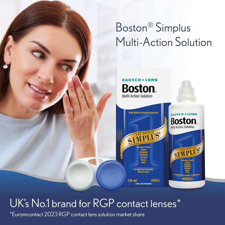 Simplus Travel Contact Lens Solution, 2X 60Ml Flight Pack Size, Multi-Action Solution for Rigid Gas Permeable Contact Lenses, Clean, Disinfect & Condition, 2X Lens Cases for Travel Convenience