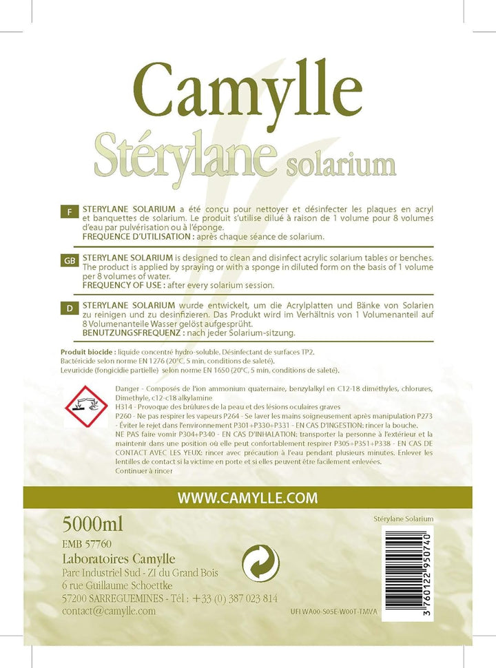 - Stérylane Solarium - Spa Equipments Disinfection - - 5000Ml
