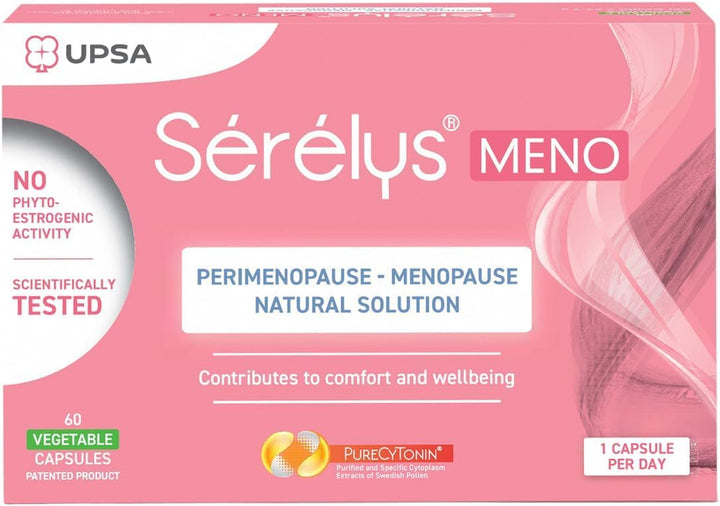 Sérélys MENO Perimenopause & Menopause Supplements for Women - 30 Vegetarian Capsules with Purecytonin Complex - Hormone Balance, Hot Flushes & Fatigue Reduction Non-Hormonal Formula - 1 Month Supply