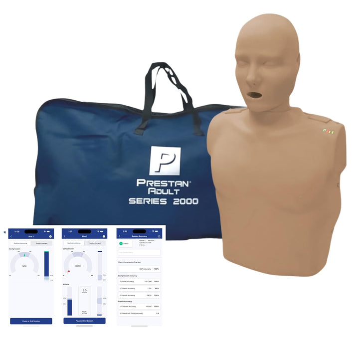 PP-AM-2000-1-DS Adult Series 2000 CPR Training Manikin with Advanced Feedback, Dark Skin