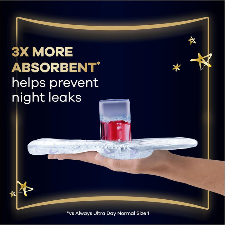 Ultra Sanitary Towels Secure Ultimate Night (Size 6) with Wings 3 X 16 Pads, Super Absorbent and Ultra Thin, for Menstrual Periods