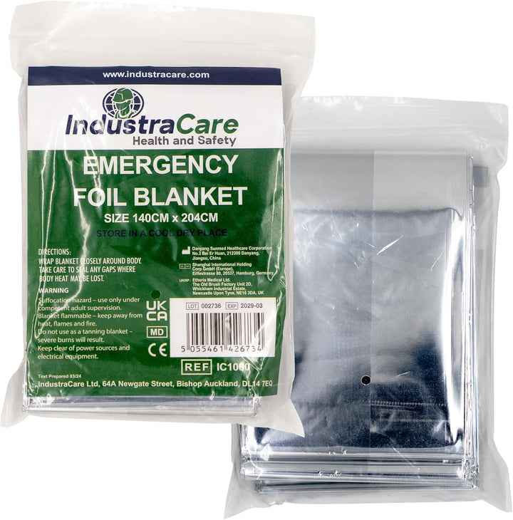 3 PACK Compact Emergency Thermal Silver Foil Blanket, Ideal for Camping & Survival - 140Cm X 204Cm