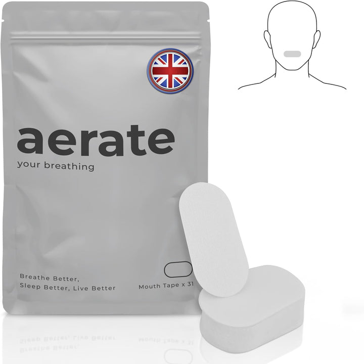 Mouth Tape for Sleeping - 31 Strips (Black) - Dermatologically Tested Snoring Aid for Men & Women, Improves Nasal Breathing, 95% Cotton, Rayon-Free, Strong yet Gentle Medical-Grade Adhesion