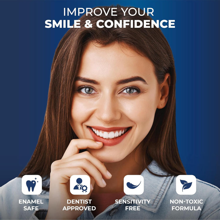 Teeth Whitening Powder - Dentist-Approved & Enamel-Safe | 6 Month Supply | Tea, Coffee, Wine & Smoking Stain Remover | Non-Sensitive Formula | Peroxide-Free | HAP, Baking Soda & Xylitol