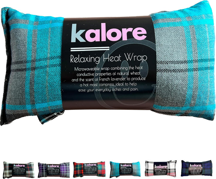 Wheat Bags Microwavable Neck and Shoulder Wrap - Relaxing Lavender Heat Bags Microwavable for Comfort - Tartan Cotton Fabric with UK Wheat Heat Bags Microwavable Compress by  - Purple
