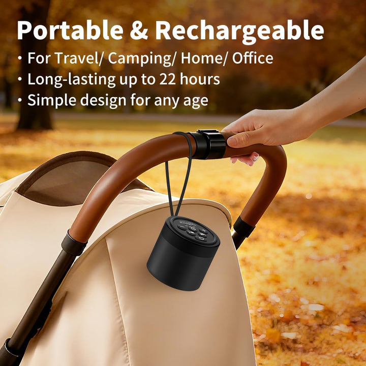 Sound Machine Mini White Noise Brown Noise Machine with 30 Soothing Sounds Loud Speaker Portable Rechargeable Baby Sleep Machine 4 Timers Memory Function for Newborn Kid Adults & Home Travel