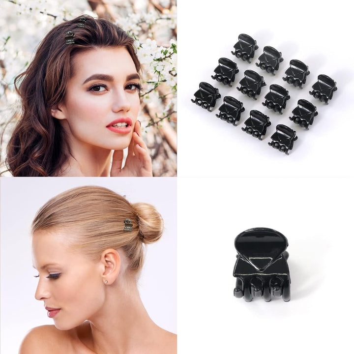30PCS Mini Hair Clips, Small Hair Clips, Mini Claw Hair Clips, Small Hair Clips for Women with Storage Bags, Non-Slip Hair Catch for Women Girl'S Hair Black and Brown