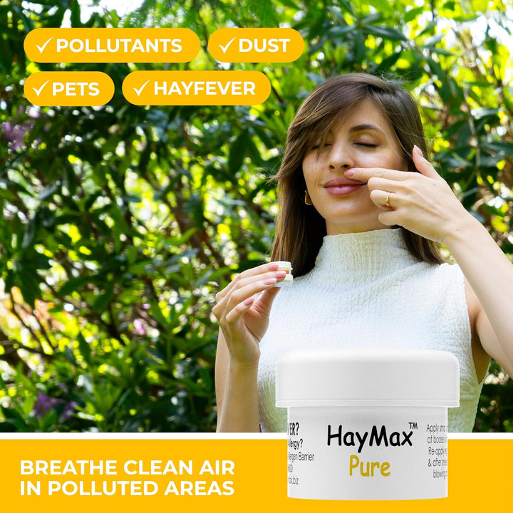 Allergen Barrier Balm - Pure 5Ml - Organic, Natural & Non-Drowsy Hay Fever & Allergy Relief Balm - Blocks Pollen, Dust & Other Allergen Particles - Suitable for Adults, Kids & Pregnant Women