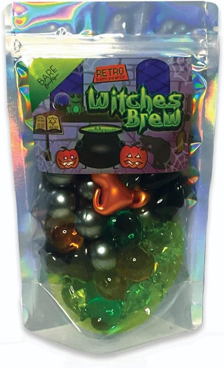 Witches Brew - 30 Pack, Halloween Themed Bath Pearls. Cats, Frogs, Black Hearts, Green Apples, Pumpkins. Bath Beads, Halloween Bath Accessories